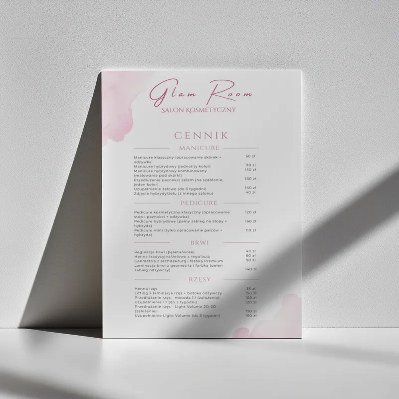 Cennik - Malinowa Akwarela