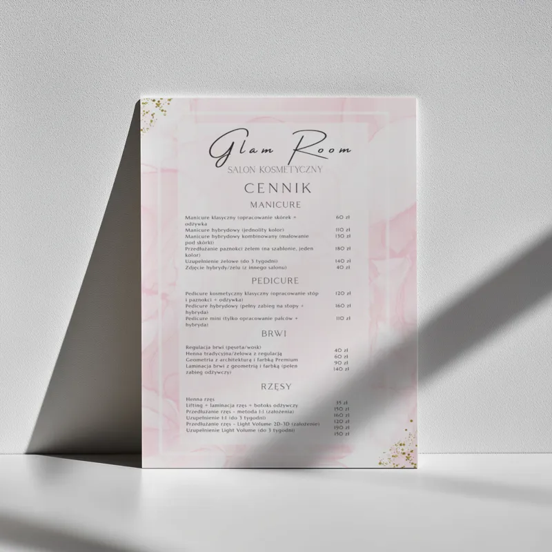 Cennik - Płynny róż 