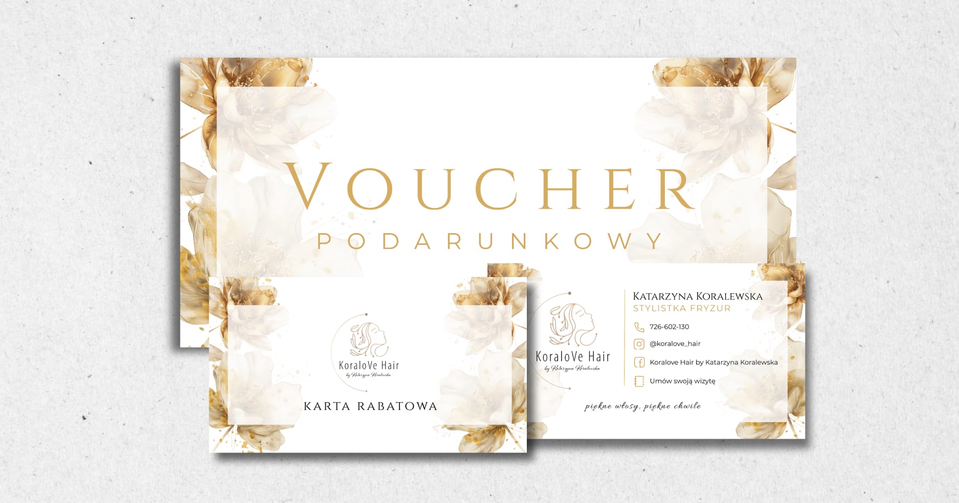 Elegancka identyfikacja wizualna dla KoraLove Hair